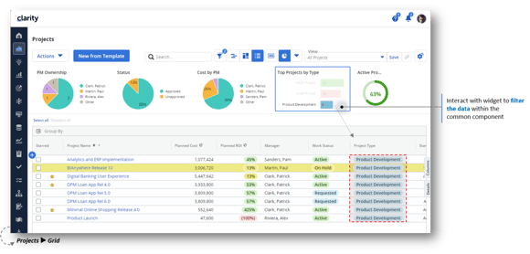 Clarity 16.3 Widget Filter